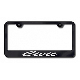 Automotive Gold License Plate Frame - Black Stainless Steel - LFSCIVEB