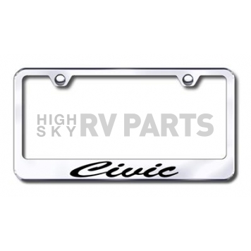 Automotive Gold License Plate Frame - Silver Stainless Steel - LFSCIVEC