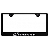 Automotive Gold License Plate Frame - Black Stainless Steel - LFSCMREB