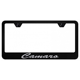Automotive Gold License Plate Frame - Black Stainless Steel - LFSCMREB