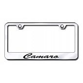 Automotive Gold License Plate Frame - Silver Stainless Steel - LFSCMREC
