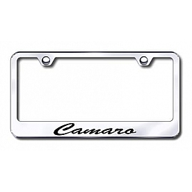Automotive Gold License Plate Frame - Silver Stainless Steel - LFSCMREC