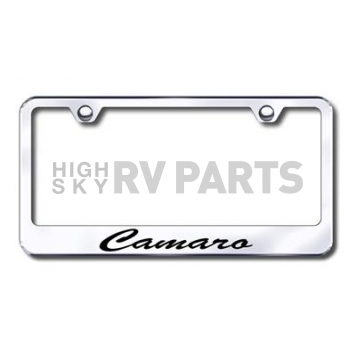 Automotive Gold License Plate Frame - Silver Stainless Steel - LFSCMREC