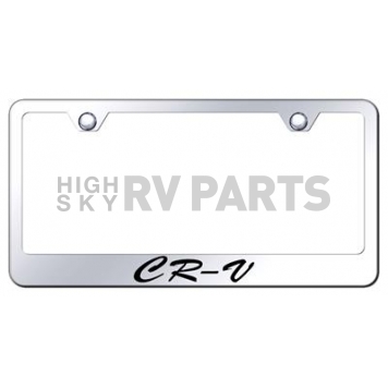 Automotive Gold License Plate Frame - Silver Stainless Steel - LFSCRVEC