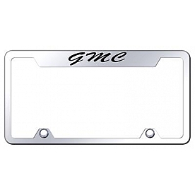 Automotive Gold License Plate Frame - Silver Stainless Steel - TFSGMCEC