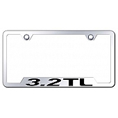 Automotive Gold License Plate Frame - Silver Stainless Steel - GF32TEC