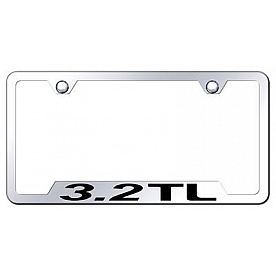 Automotive Gold License Plate Frame - Silver Stainless Steel - GF32TEC