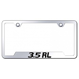 Automotive Gold License Plate Frame - Silver Stainless Steel - GF35REC