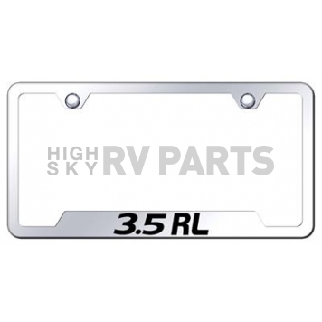 Automotive Gold License Plate Frame - Silver Stainless Steel - GF35REC