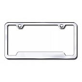 Automotive Gold License Plate Frame - Silver Stainless Steel - GF462C