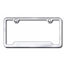 Automotive Gold License Plate Frame - Silver Stainless Steel - GF462C