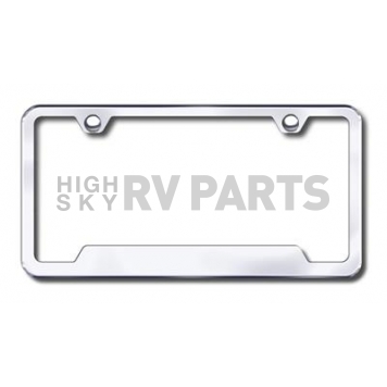 Automotive Gold License Plate Frame - Silver Stainless Steel - GF462C