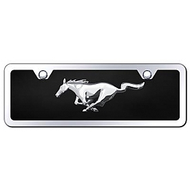 Automotive Gold License Plate - Mustang Logo Acrylic - PMUSCBMK
