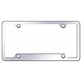 Automotive Gold License Plate Frame - Silver Stainless Steel - GF464C