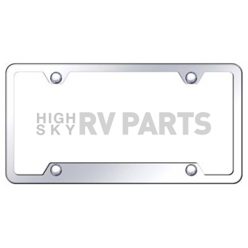 Automotive Gold License Plate Frame - Silver Stainless Steel - GF464C