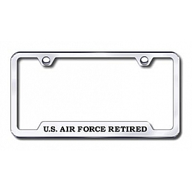 Automotive Gold License Plate Frame - Silver Stainless Steel - GFAIRFREC