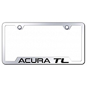 Automotive Gold License Plate Frame - Silver Stainless Steel - GFATLEC