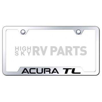 Automotive Gold License Plate Frame - Silver Stainless Steel - GFATLEC