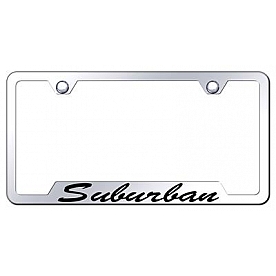 Automotive Gold License Plate Frame - Silver Stainless Steel - GFSSRBEC