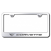 Automotive Gold License Plate Frame - Silver Stainless Steel - LFCOV5EC