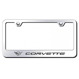 Automotive Gold License Plate Frame - Silver Stainless Steel - LFCOV5EC