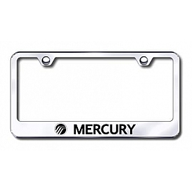 Automotive Gold License Plate Frame - Silver Stainless Steel - LFMRYEC