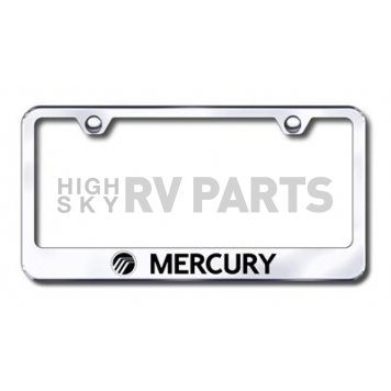 Automotive Gold License Plate Frame - Silver Stainless Steel - LFMRYEC