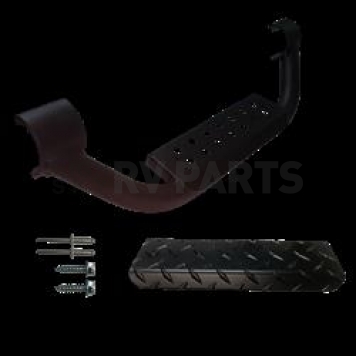 Warrior Products Nerf Bar Step Plate Black Aluminum Single - 55006BK