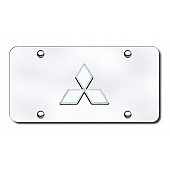 Automotive Gold License Plate - Mitsubishi Logo Stainless Steel - MITGC