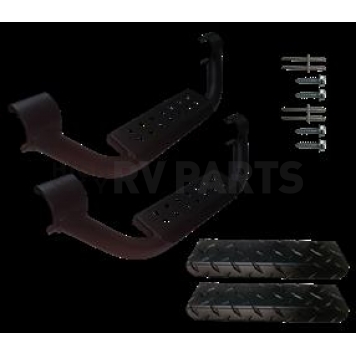 Warrior Products Nerf Bar Step Plate Black Aluminum Set Of 2 - 55010BK