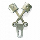 Vintage Parts License Plate Topper - Cast Alloy Cross Piston - 9222