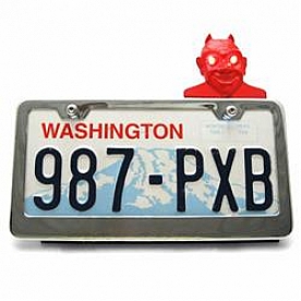 Vintage Parts License Plate Topper - Cast Alloy Illuminated El Diablo Devil - 9546