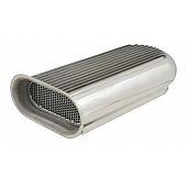 Mr. Gasket Hood Scoop - Double Vented Polished Aluminum Silver - 5233