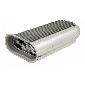 Mr. Gasket Hood Scoop - Double Vented Polished Aluminum Silver - 5233
