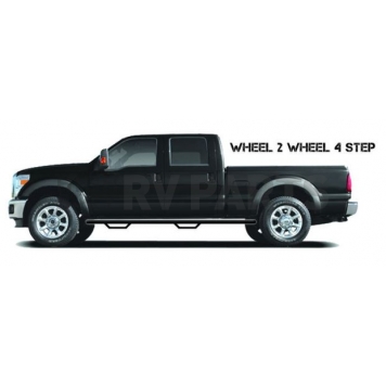 N-Fab Nerf Bar - Truck Wheel to Wheel Black Matte Textured Powder Coated Steel Round - F17110QCTX-1