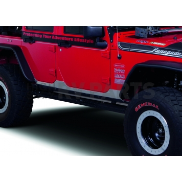 Warrior Products Rocker Panel Guard - Flat Aluminum Silver Polished Single - 5500