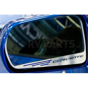 American Car Craft Exterior Mirror Trim Ring Stainless Steel Orange Carbon Fiber - 052029ORG-1