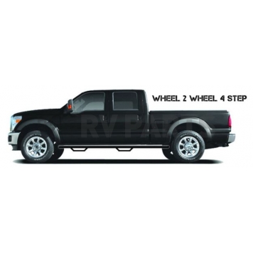 N-Fab Nerf Bar - Truck Wheel to Wheel Black Matte Textured Powder Coated Steel Round - C17113CCTX-1