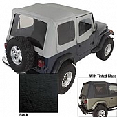 Rugged Ridge Soft Top - Black Fastback Top Vinyl Coated Polyester/ Cotton Fabric - 1372215