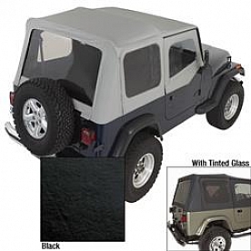 Rugged Ridge Soft Top - Black Fastback Top Vinyl Coated Polyester/ Cotton Fabric - 1372215