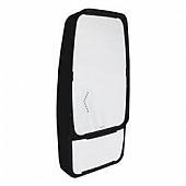Velvac Exterior Mirror Remote Flat Glass/ Manual Convex Glass Rectangular Black - 714945