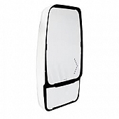 Velvac Exterior Mirror Remote Flat Glass/ Manual Convex Glass Rectangular White - 714946