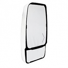 Velvac Exterior Mirror Remote Flat Glass/ Manual Convex Glass Rectangular White - 714946