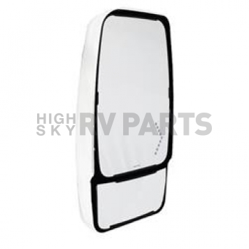 Velvac Exterior Mirror Remote Flat Glass/ Manual Convex Glass Rectangular White - 714946