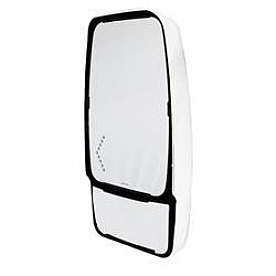 Velvac Exterior Mirror Remote Flat Glass/ Manual Convex Glass Rectangular White - 714947