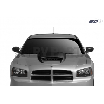 Extreme Dimensions Hood Scoop - Single Vented  Fiberglass Reinforced Plastic Black - 112449-1