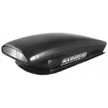 Harwood Fiberglass Hood Scoop - Open Back Gelcoat Black - 3168