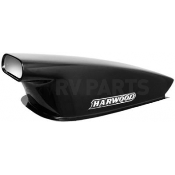 Harwood Fiberglass Hood Scoop - Open Back Gelcoat Black - 3181