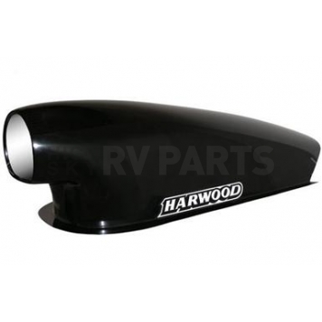 Harwood Fiberglass Hood Scoop - Open Back Gelcoat Black - 3186