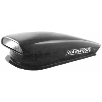 Harwood Fiberglass Hood Scoop - Open Back Gelcoat Black - 3161